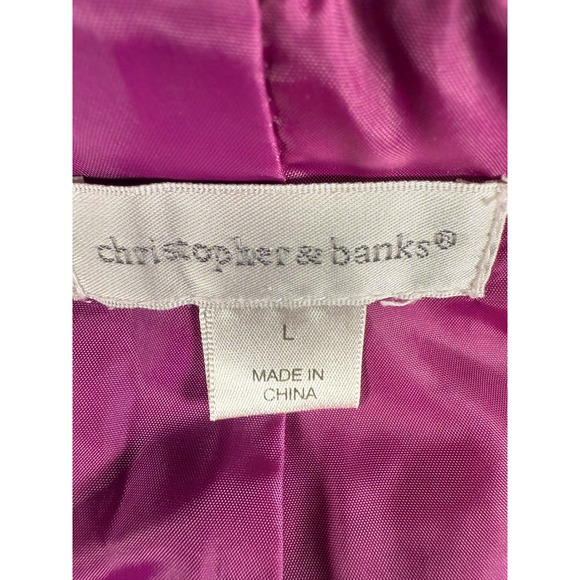 Christopher & Banks Womens Quilted Vest Magenta  Size Large Zip Front Pockets‎ - Picture 4 of 14